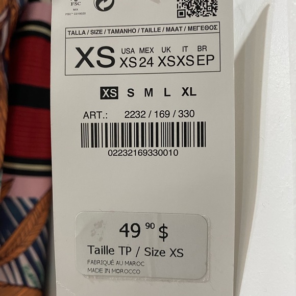 ZARA Floral Palm Printed Shirt Dress/Tunic - Picture 4 of 5